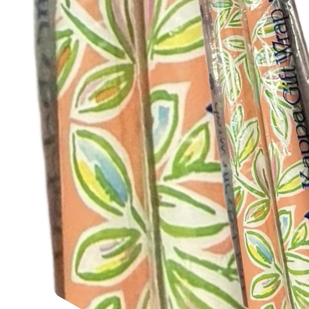 VTG 70s Cottage Core Shabby Chic Whimsical Floral Pastel‎ Gift Wrap Paper LOT 2